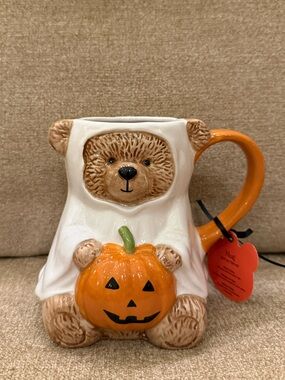 Teddy Bear Ghost Pumpkin Halloween Fall Mug Creepy Critters Brand New Never Used